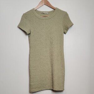 Elodie Elegant Olive Green Textured Dress Women's
